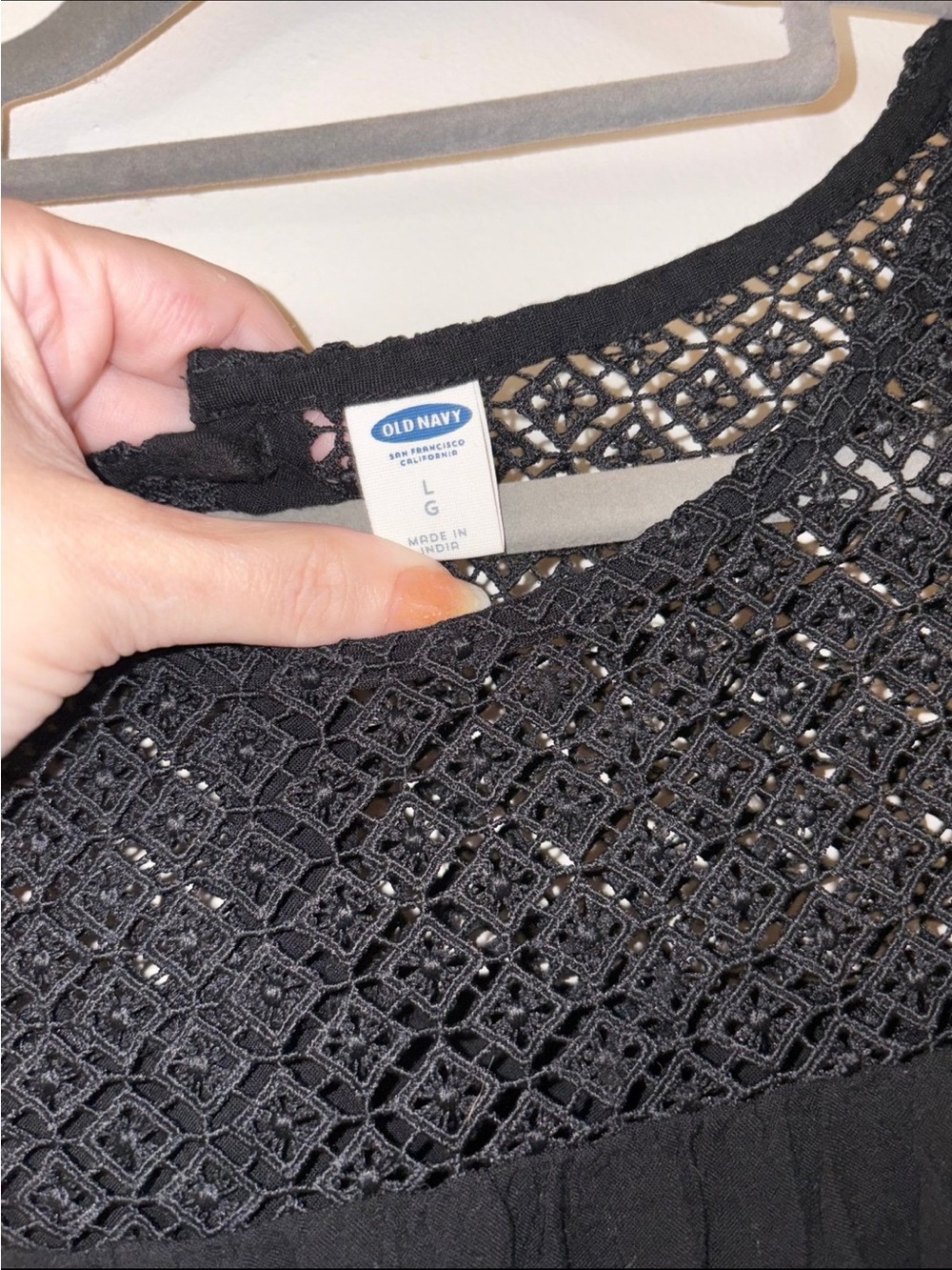 Old Navy Black Crochet Lace Sleepwear Tank